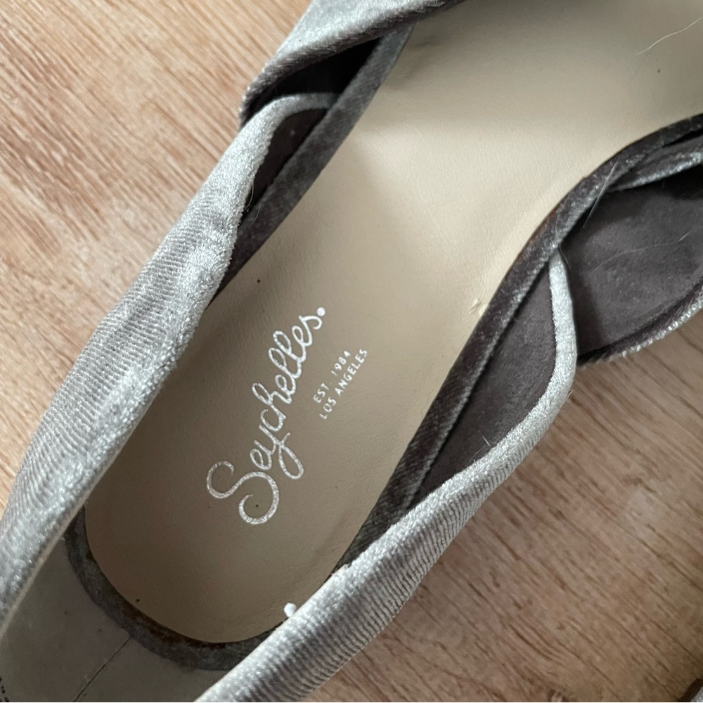 Seychelles Clara Velvet Bow Knot Pointed Toe Ballet Flats Olive Green US 10 - Picture 10 of 10